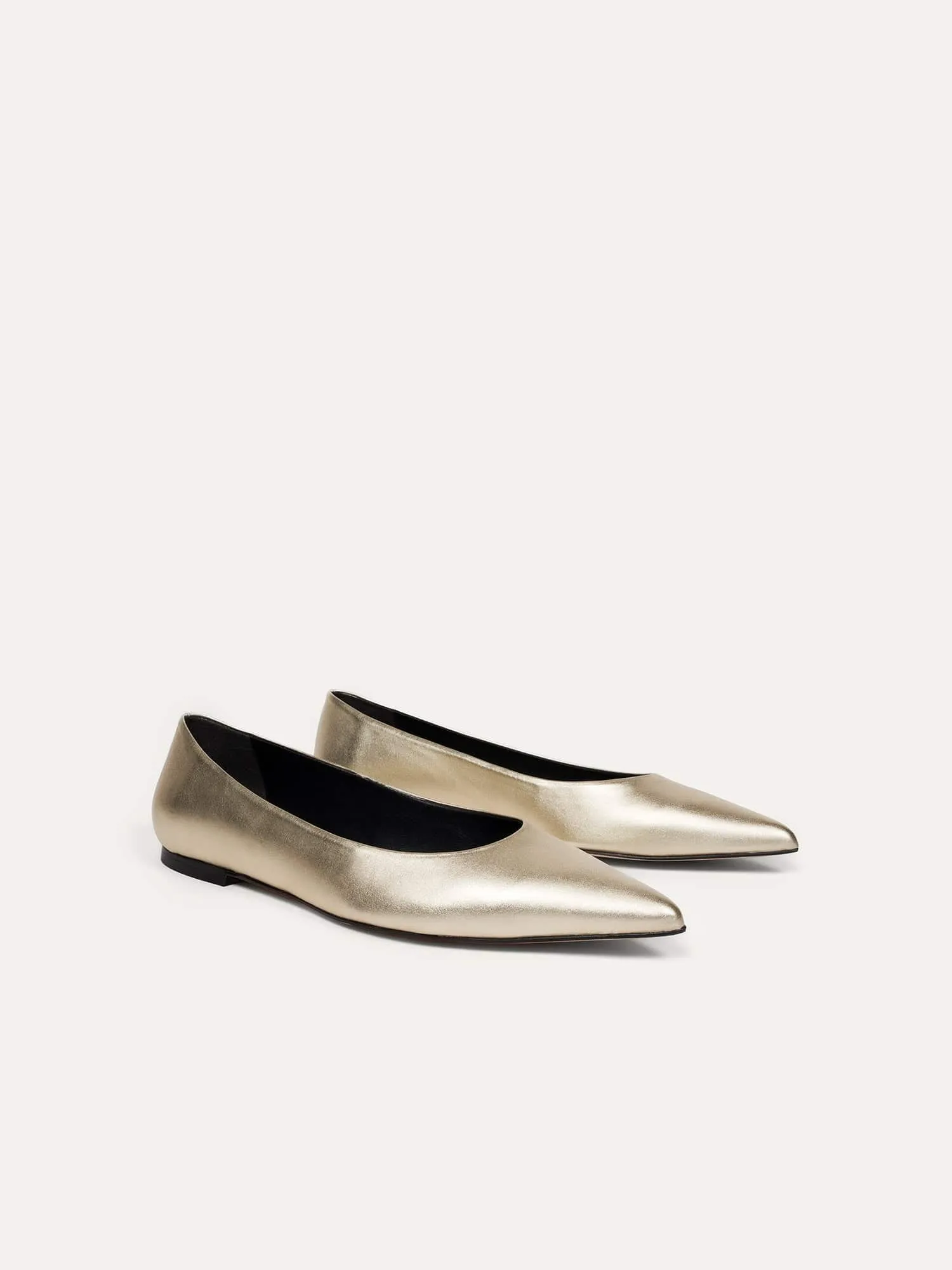 10:30am Running Between Offices Vegan Leather Flats | Light Gold