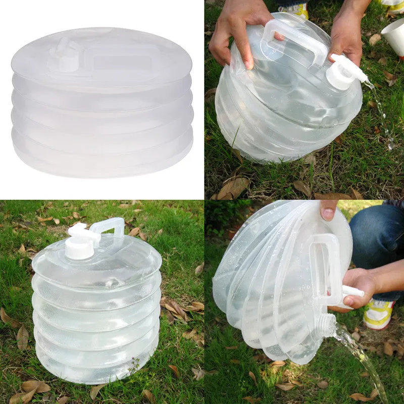 10L Foldable Camping Water Bucket Outdoor Clear Collapsible Water Containers Hiking Fishing Picnic Water Buckets