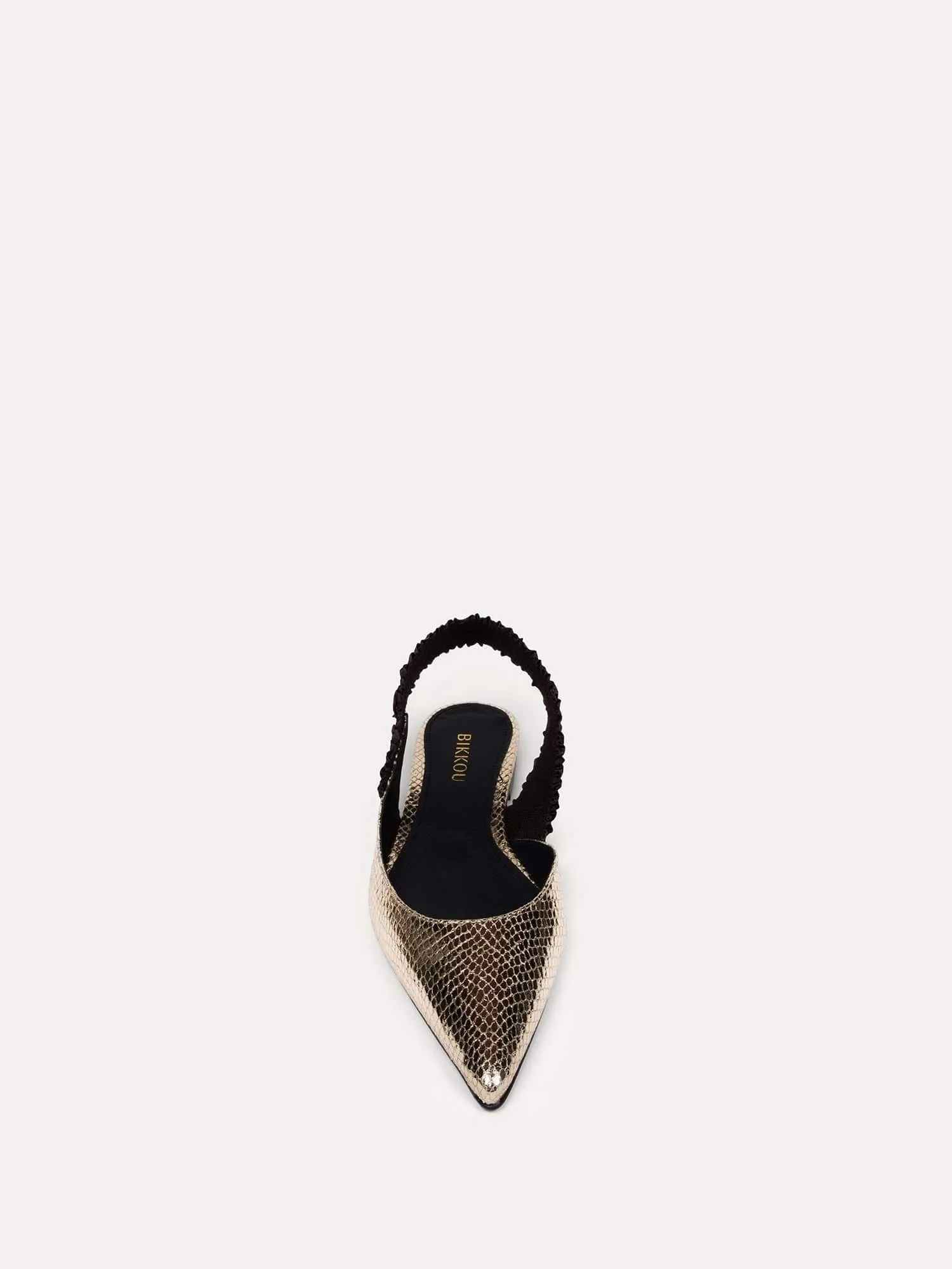 11:30am Sunday Brunch Vegan Leather Slingback Flats | Gold