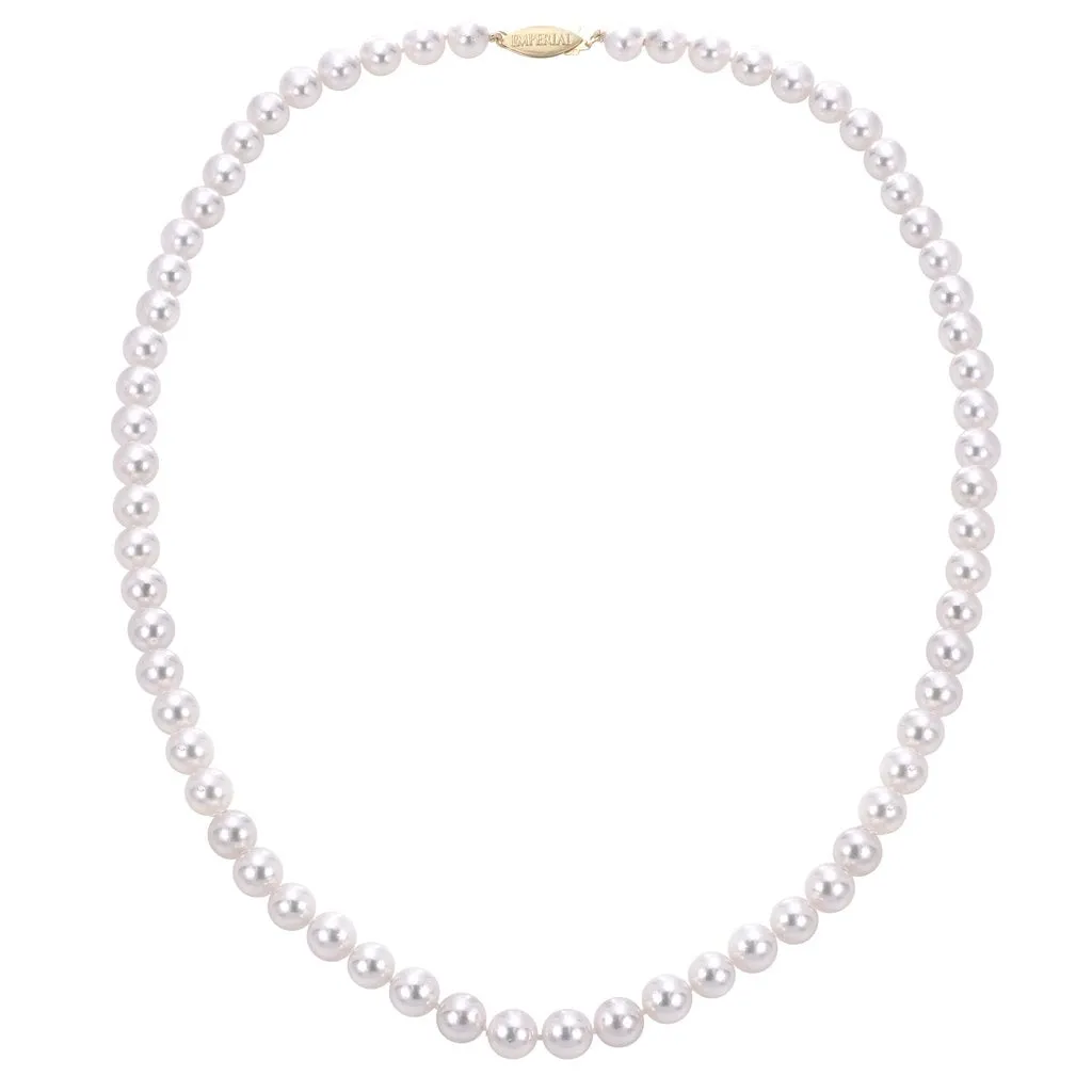 14KW 6 - 6.5 mm "A" Akoya Cultured Pearl Necklace, 18"