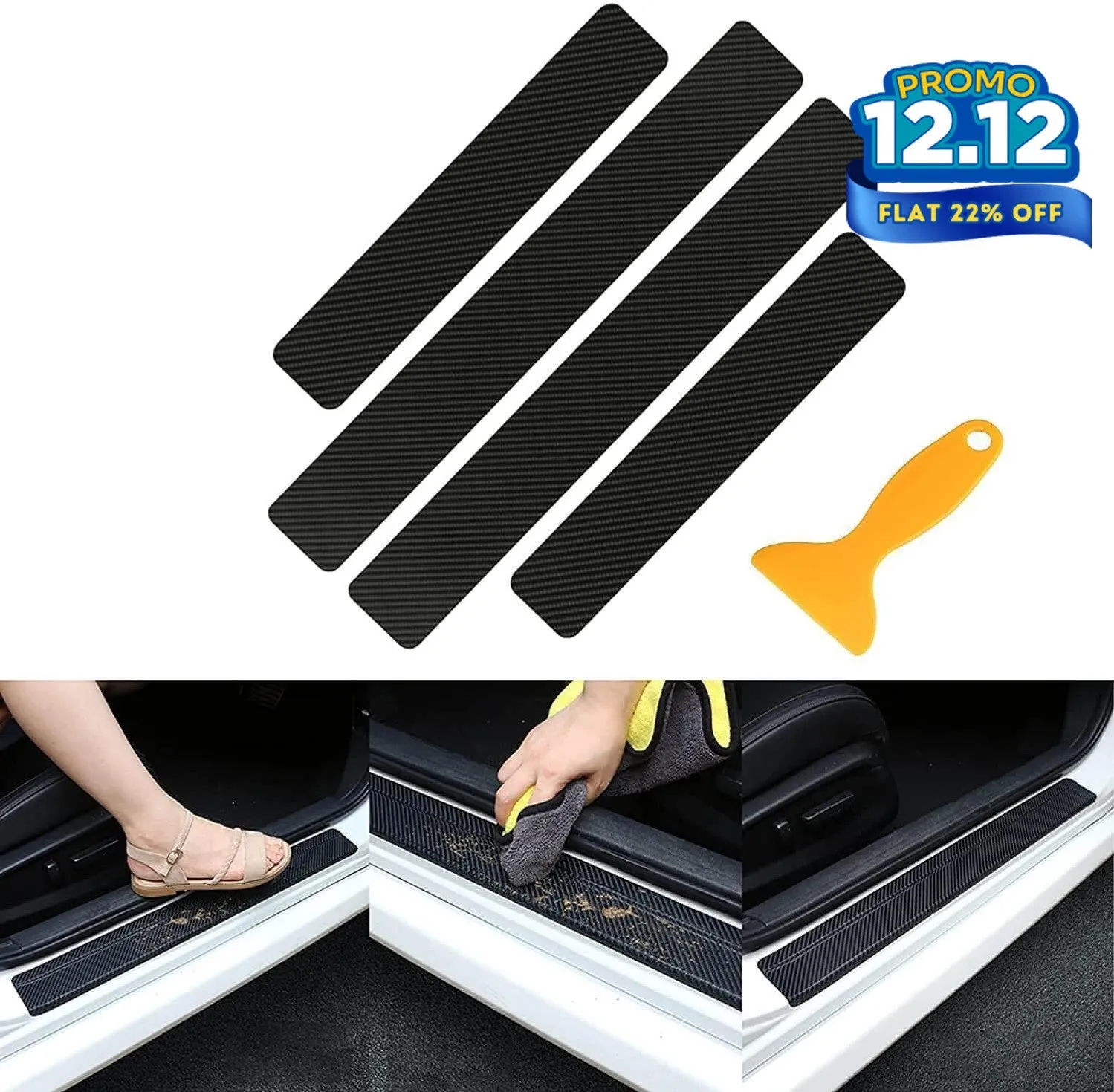 4 PCS Car Door Sill Protector