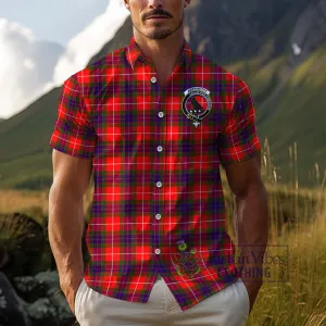 Abernethy Tartan Cotton Hawaiian Shirt with Family Crest