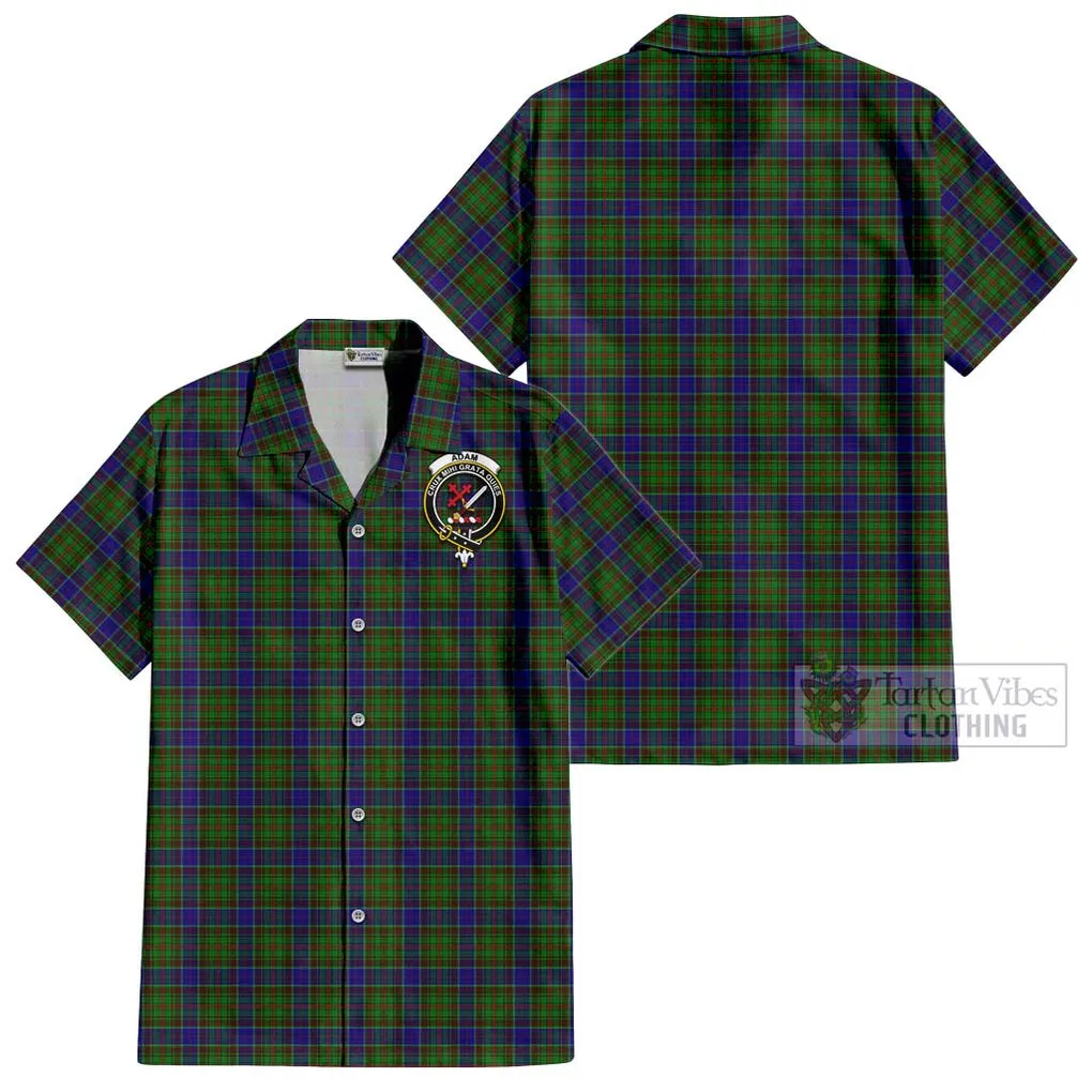 Adam Tartan Cotton Hawaiian Shirt with Family Crest