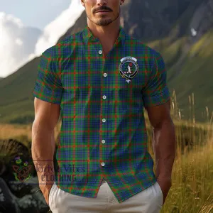 Aiton Tartan Cotton Hawaiian Shirt with Family Crest