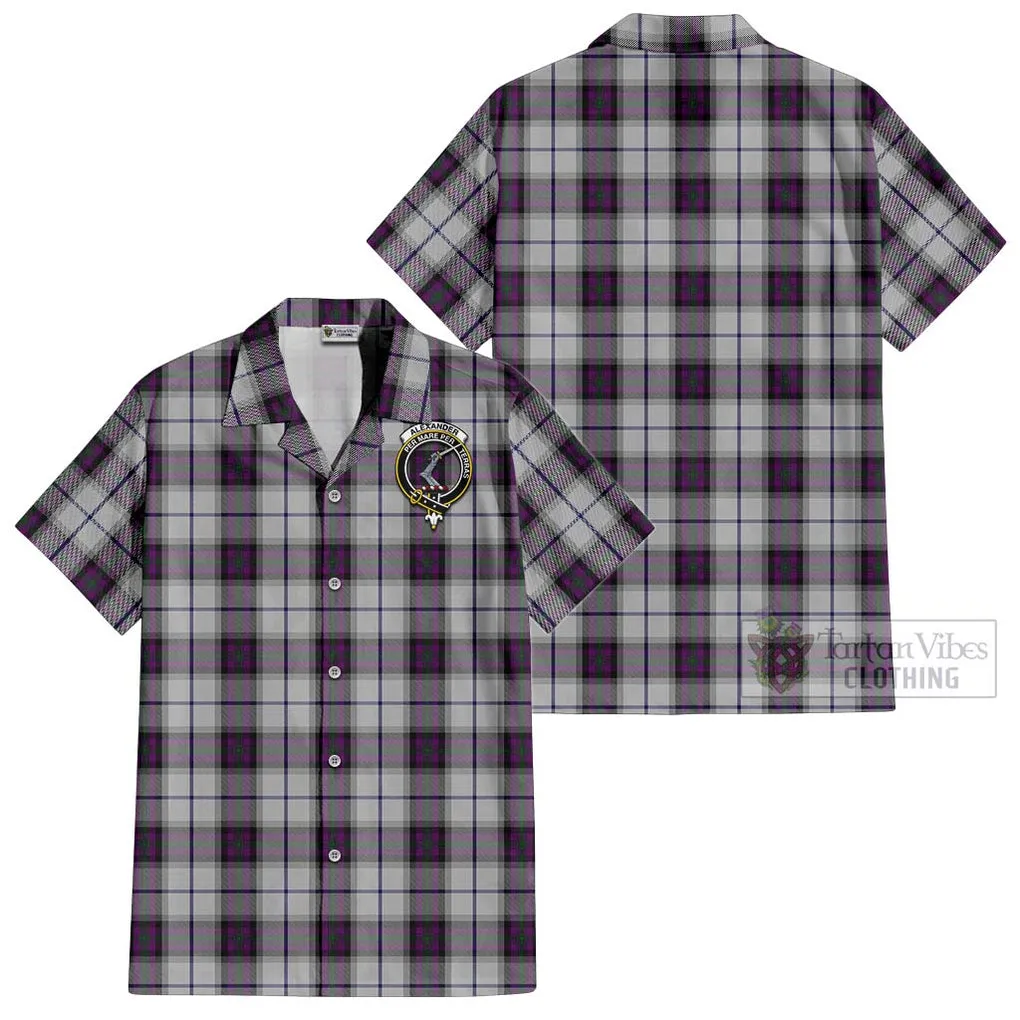 Alexander of Menstry Dress Tartan Cotton Hawaiian Shirt with Family Crest