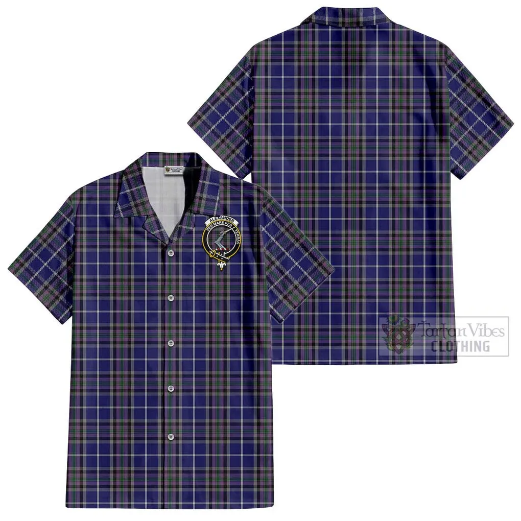 Alexander of Menstry Tartan Cotton Hawaiian Shirt with Family Crest