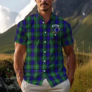 Alexander Tartan Cotton Hawaiian Shirt with Family Crest