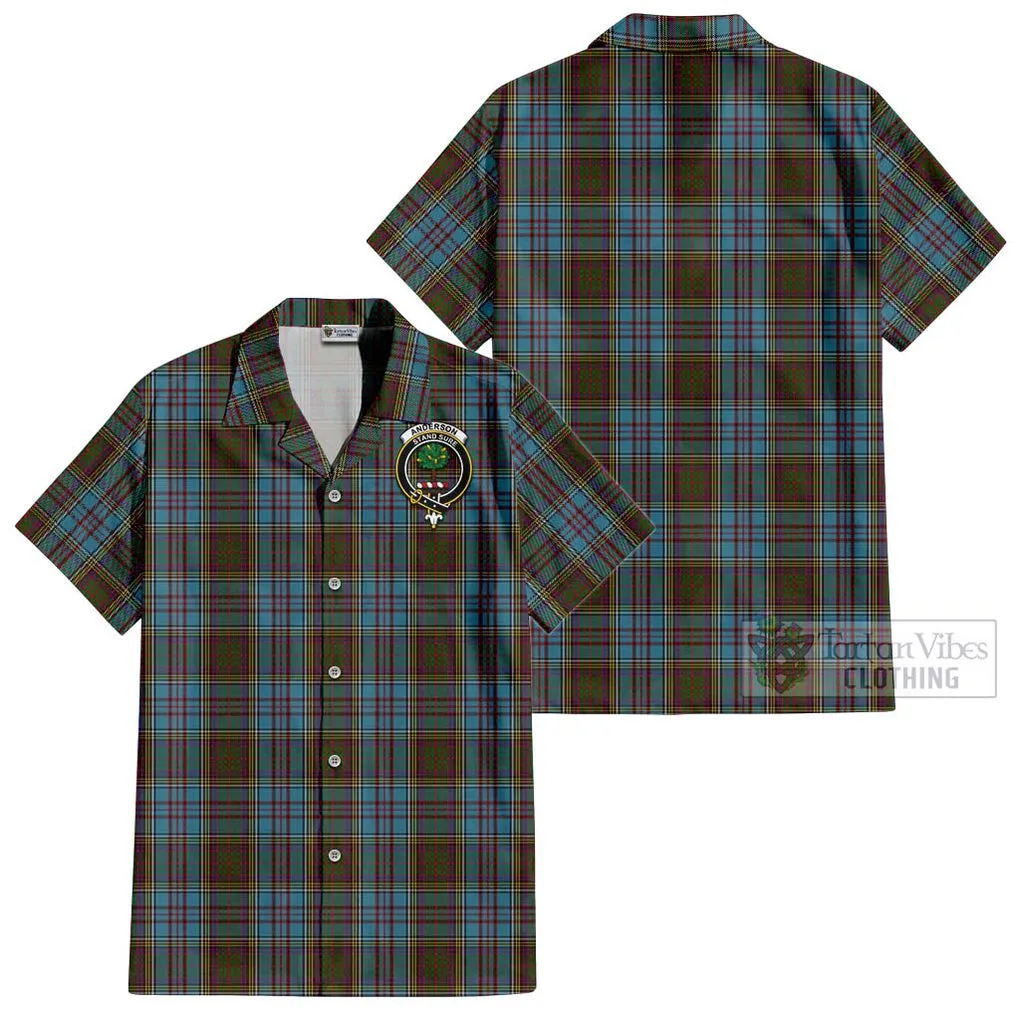 Anderson Tartan Cotton Hawaiian Shirt with Family Crest