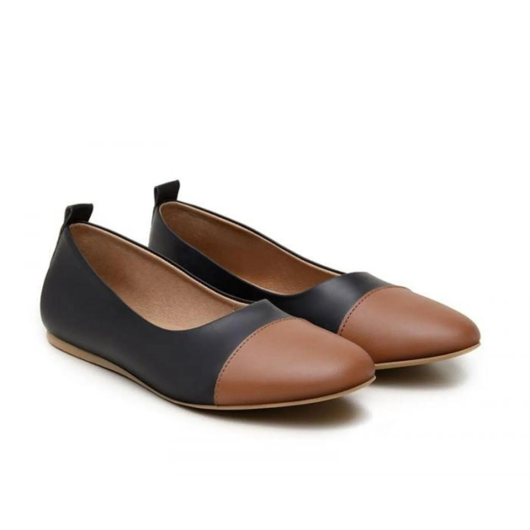 'Angelica' vegan-leather ballet flats by Ahimsa - black