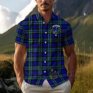 Arbuthnot Modern Tartan Cotton Hawaiian Shirt with Family Crest