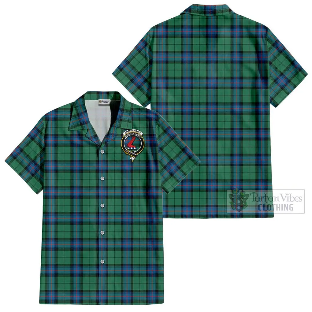 Armstrong Ancient Tartan Cotton Hawaiian Shirt with Family Crest