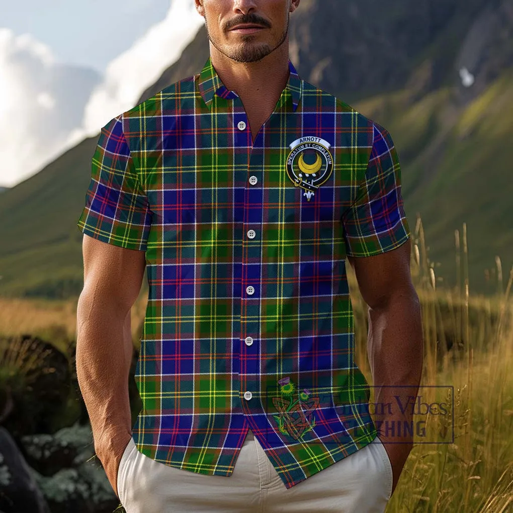 Arnott Tartan Cotton Hawaiian Shirt with Family Crest