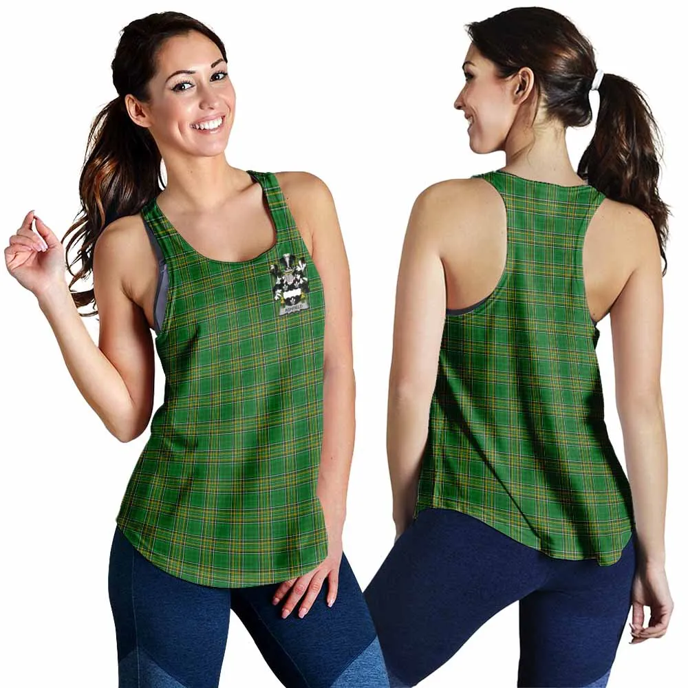 Ashfield Irish Clan Tartan Women's Racerback Tanks with Coat of Arms