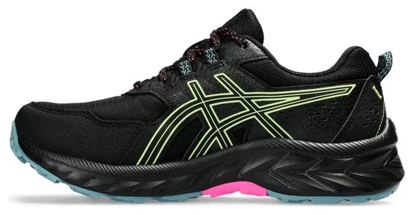 Asics Gel Venture 9 Waterproof Trail Shoes Black Yellow Blue Women's