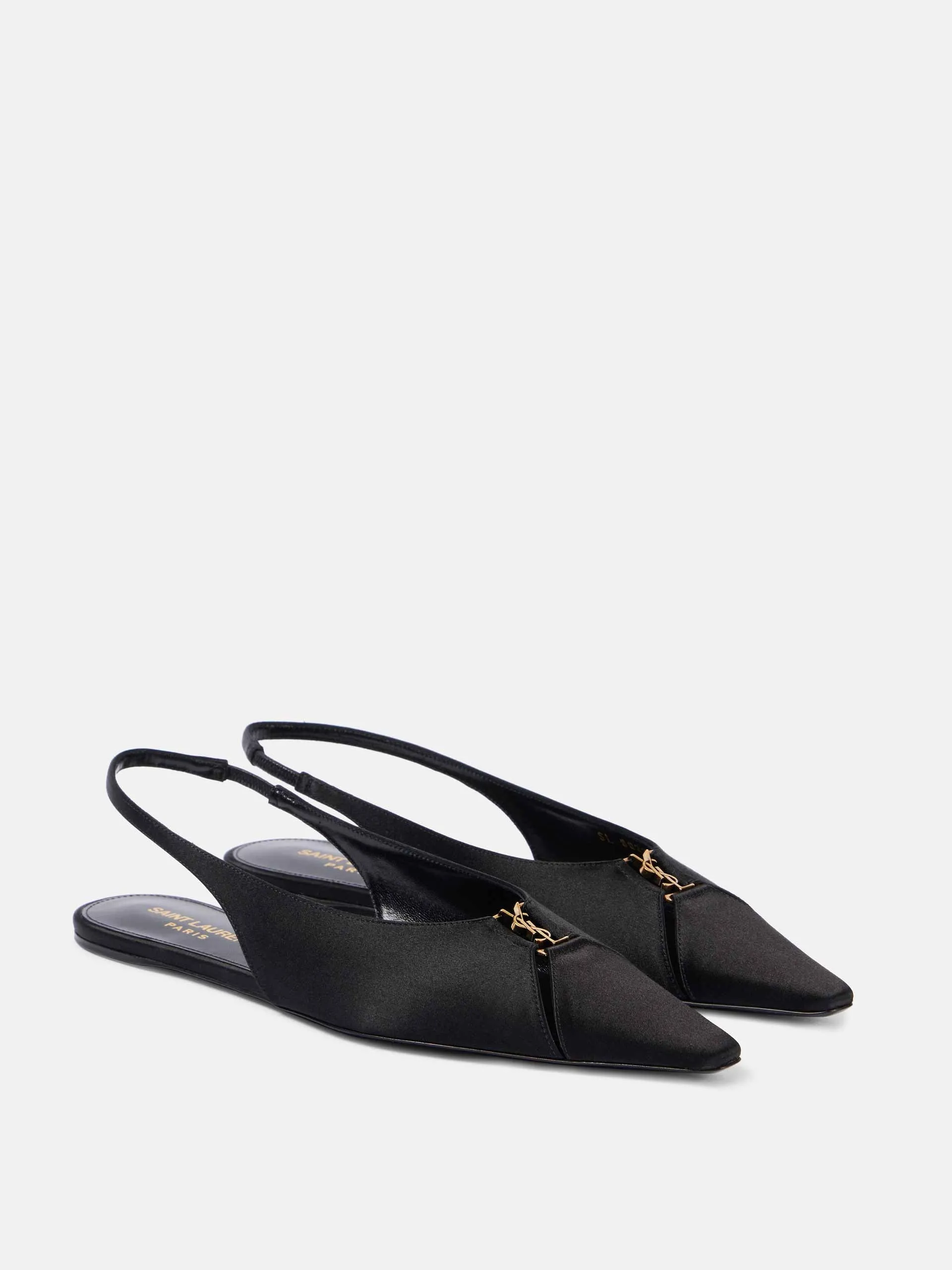 Babylone crêpe slingback flats