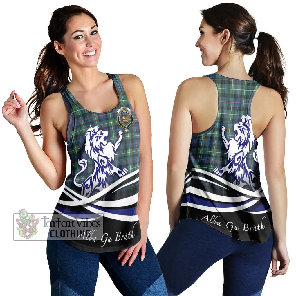 Baillie Ancient Tartan Women's Racerback Tanks with Alba Gu Brath Regal Lion Emblem