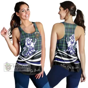 Baillie Ancient Tartan Women's Racerback Tanks with Alba Gu Brath Regal Lion Emblem