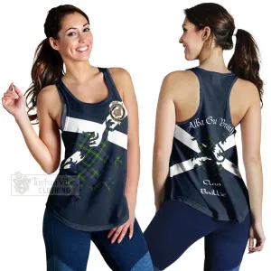 Baillie (Bailey) Tartan Lion Rampant Women's Racerback Tanks  Proudly Display Your Heritage with Alba Gu Brath and Clan Name