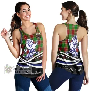 Baxter Modern Tartan Women's Racerback Tanks with Alba Gu Brath Regal Lion Emblem