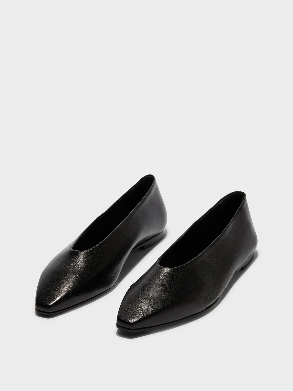 Betty Leather Square-Toe Ballet Flats