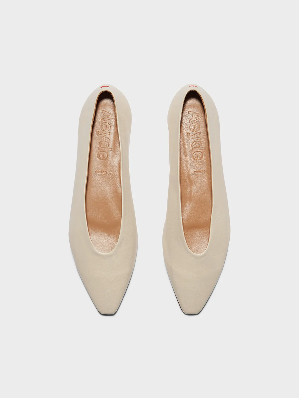 Betty Leather Square-Toe Ballet Flats