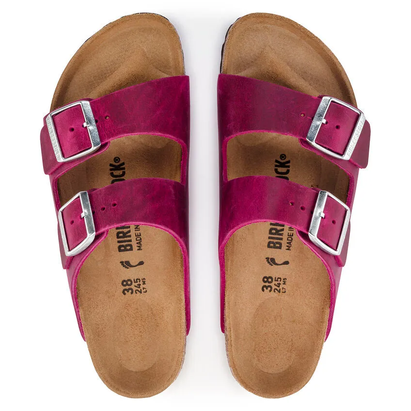 'Birkenstock' Women's Arizona Oiled Leather Sandal - Festival Fuchsia