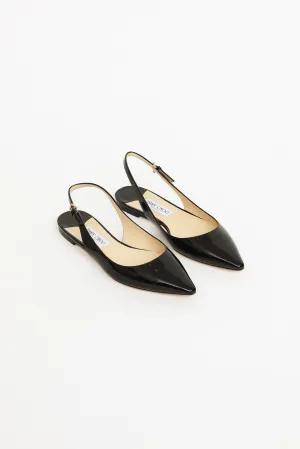 Black Patent Erin Slingback Flat