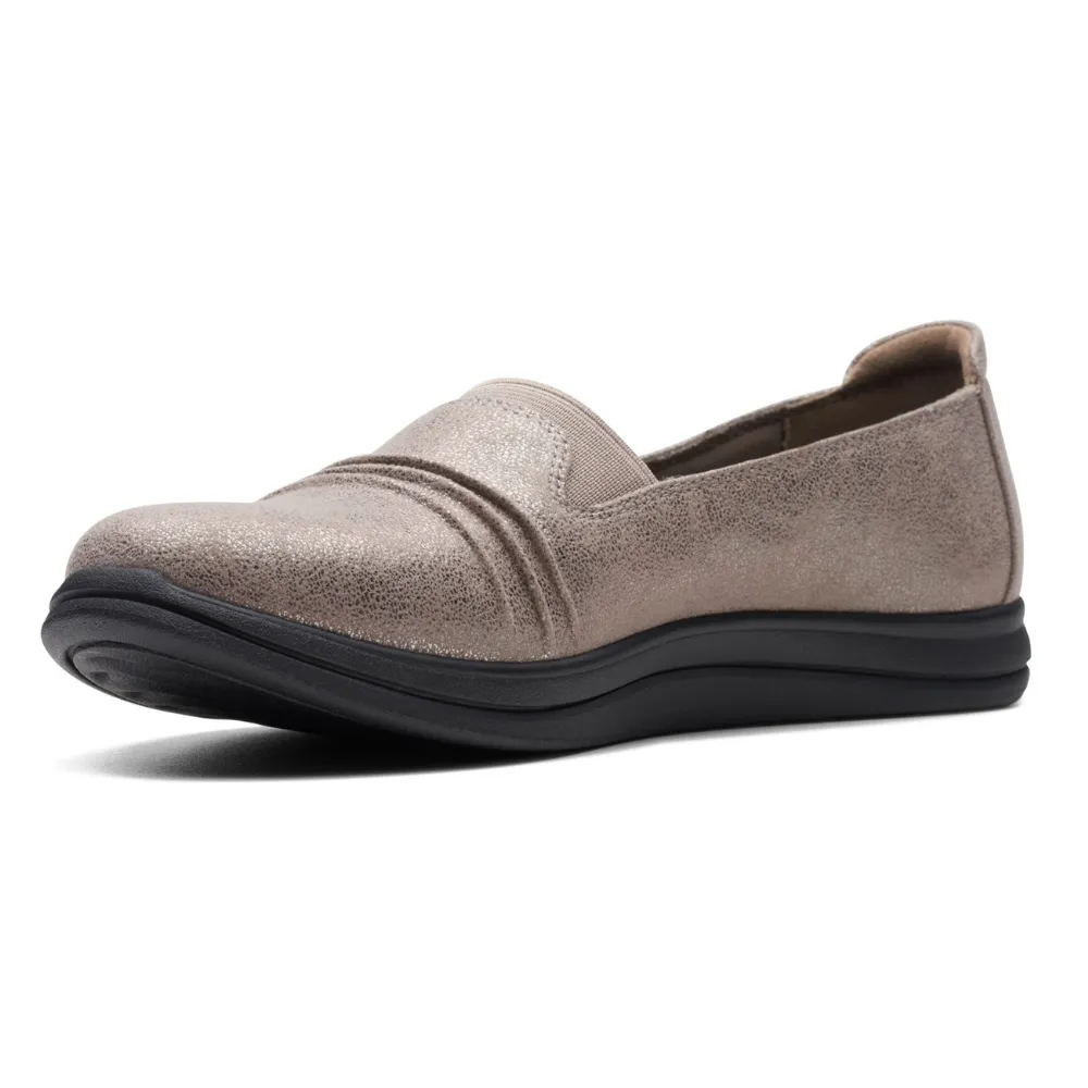 Clarks Breeze Sol Taupe Metal Slip-On (Women's)