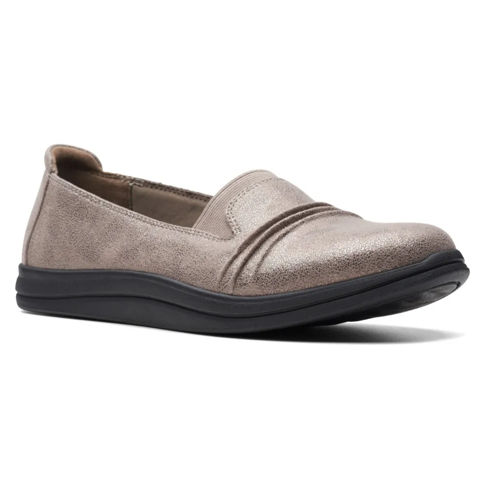 Clarks Breeze Sol Taupe Metal Slip-On (Women's)