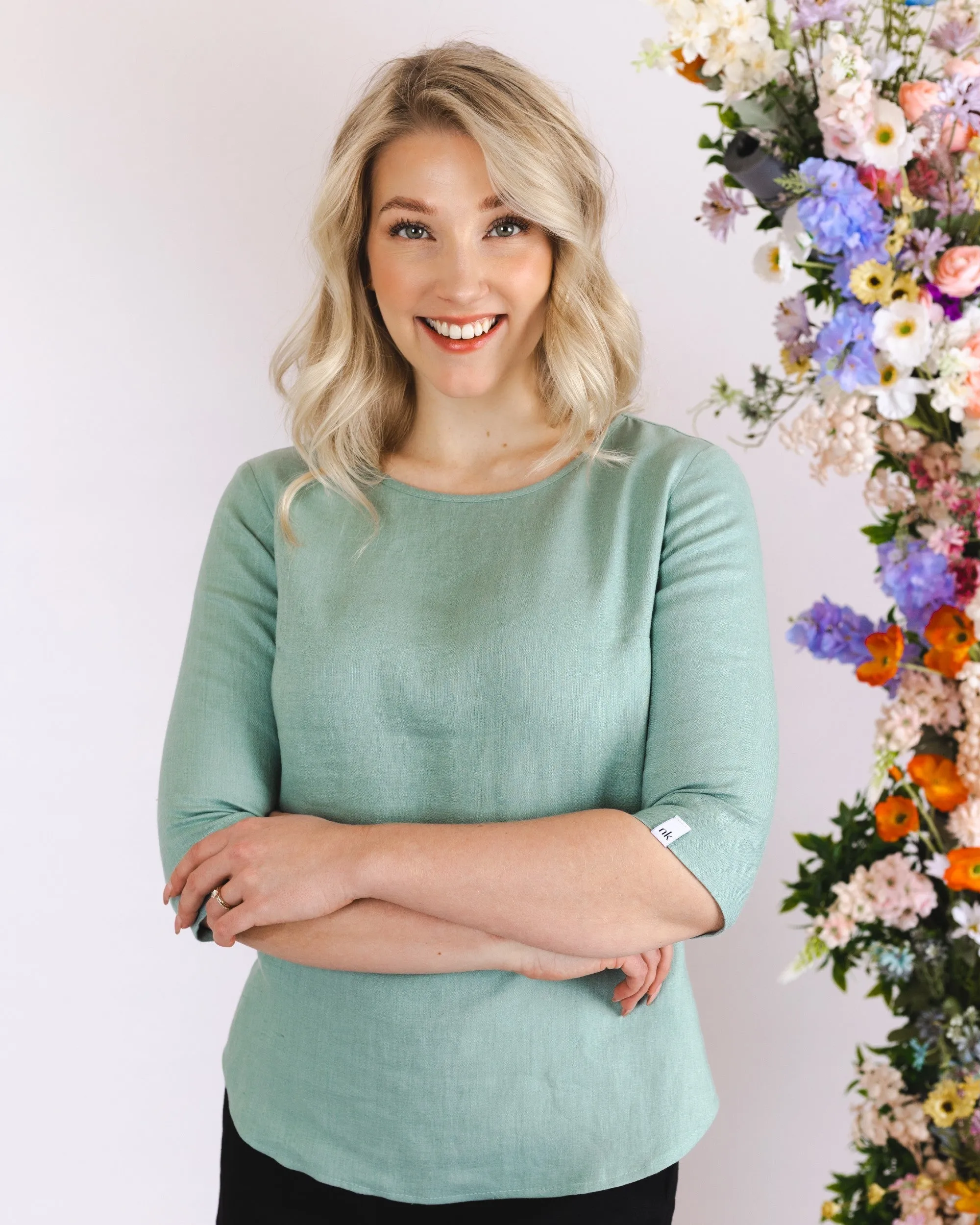 Classic Linen Blouse Desert Sage Green