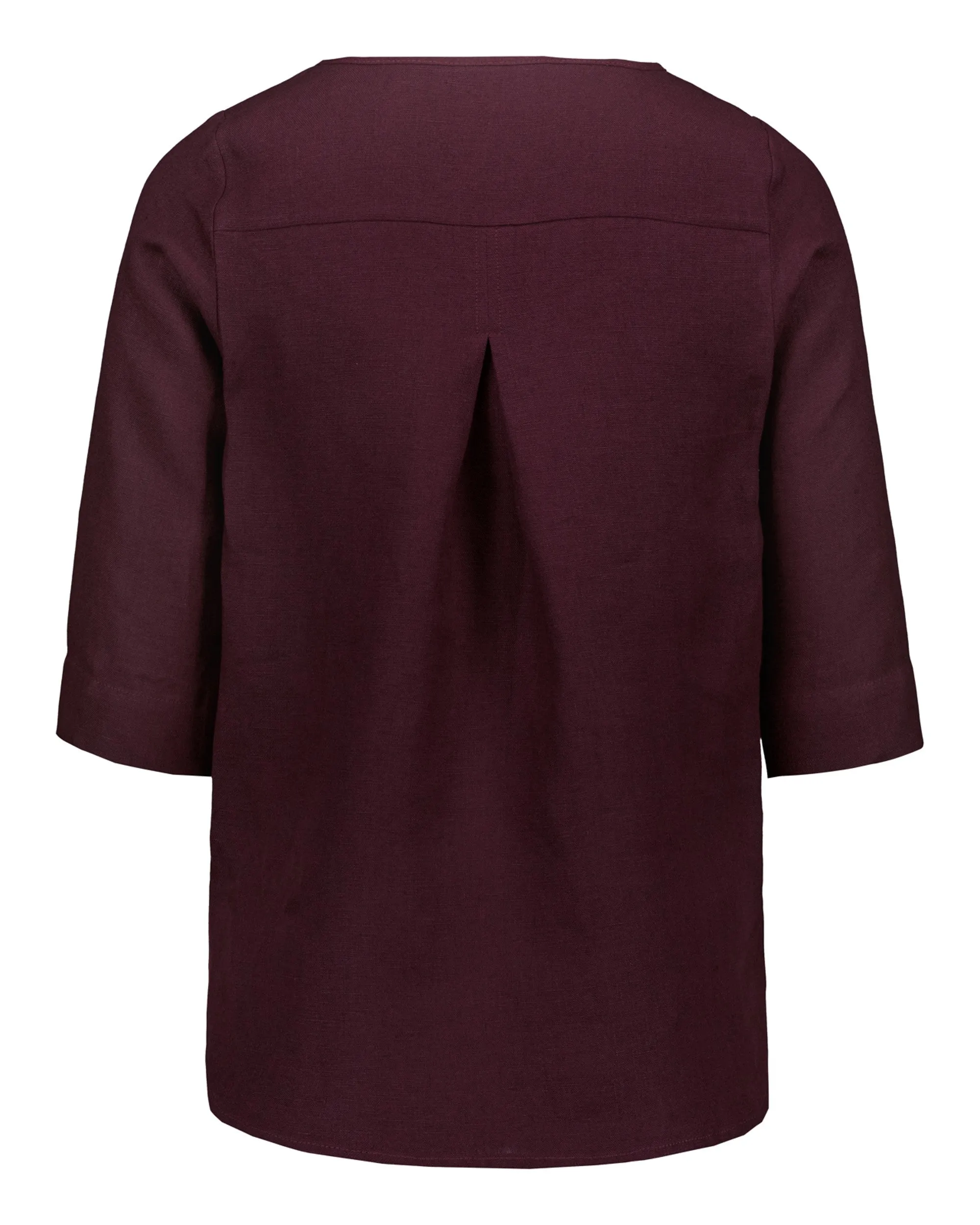 Classic Linen Blouse Merlot Red