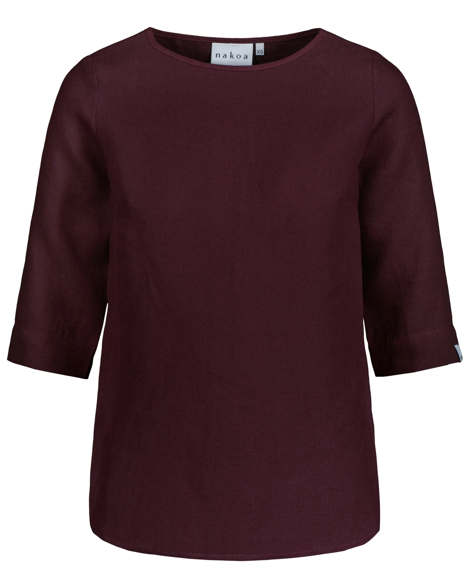 Classic Linen Blouse Merlot Red