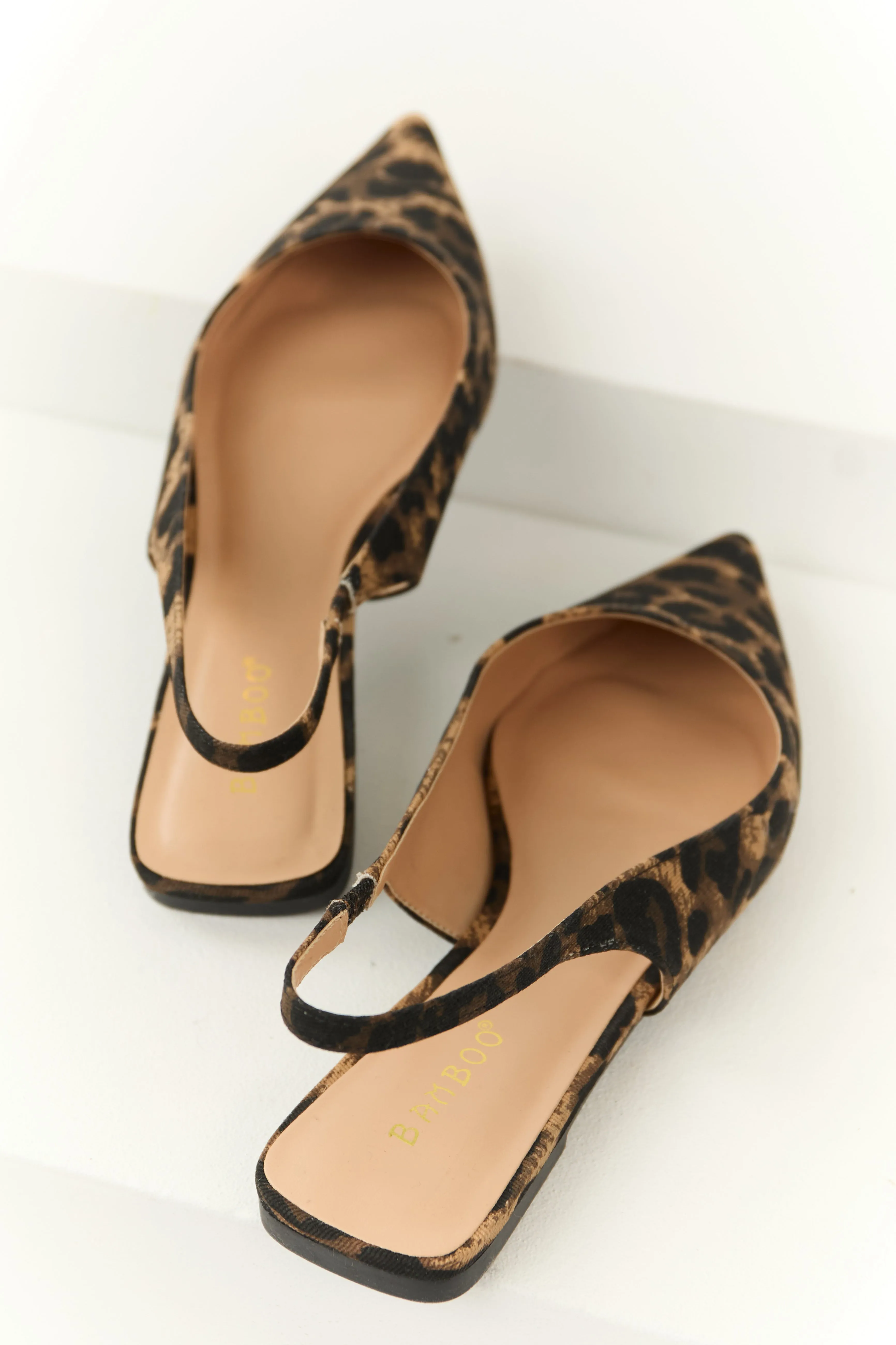 Cocoa Leopard Print Slingback Pointed Toe Flats