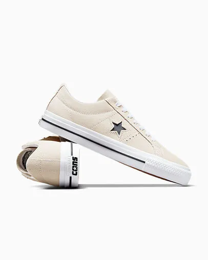 CONS ONE STAR PRO SUEDE SHOE - Egret/White/Black