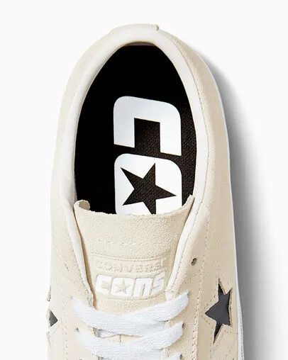 CONS ONE STAR PRO SUEDE SHOE - Egret/White/Black