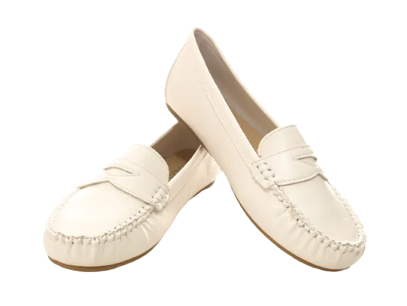 Damen Slipper Halbschuhe Ballerina Loafer Mokassins Slip On Flats Freizeit White # 764