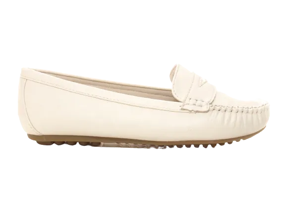 Damen Slipper Halbschuhe Ballerina Loafer Mokassins Slip On Flats Freizeit White # 764