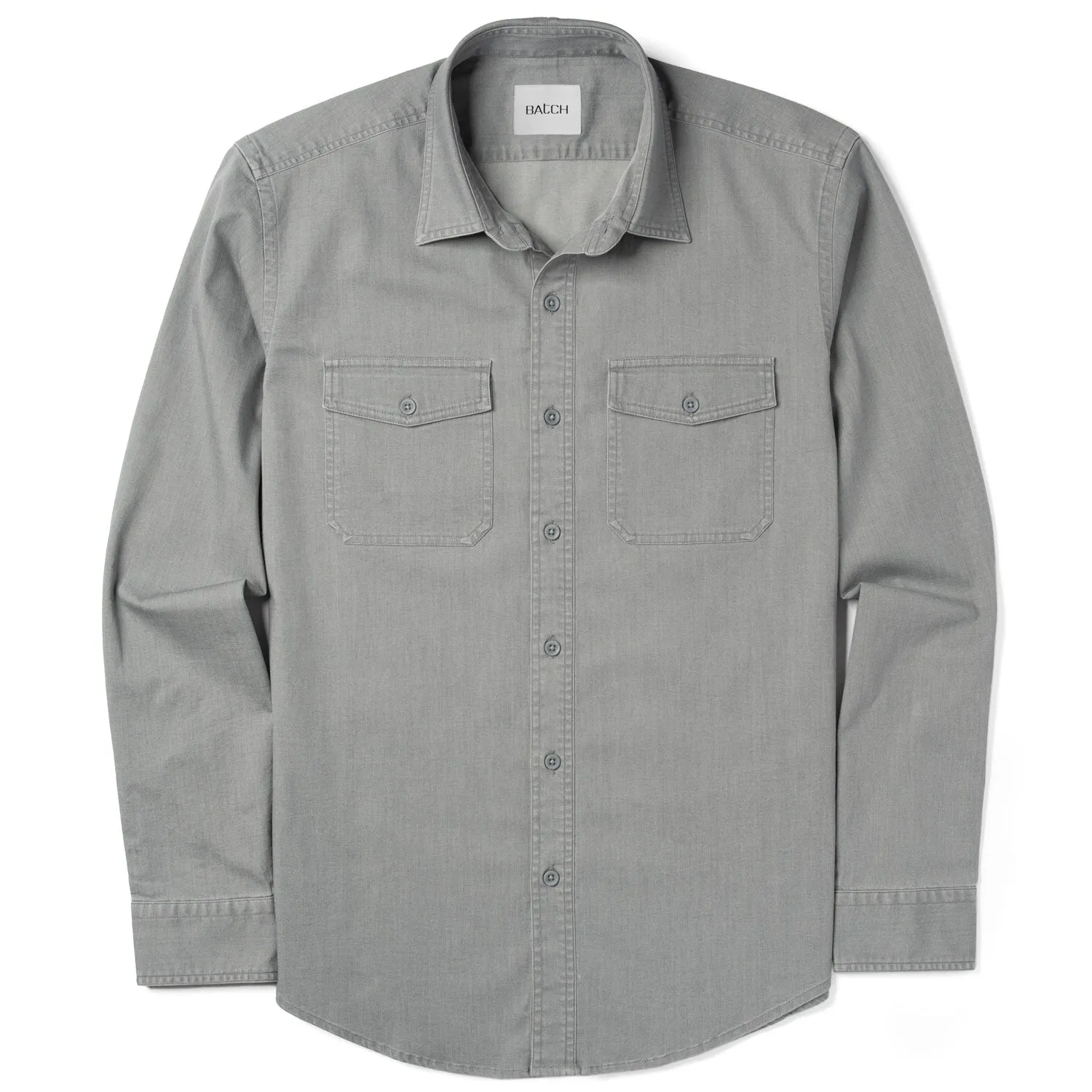 Davis Utility Shirt – Light Gray Cotton Twill