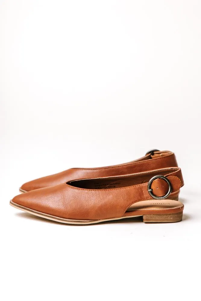 Delta Pointed Flats in Camel - FINAL SALE