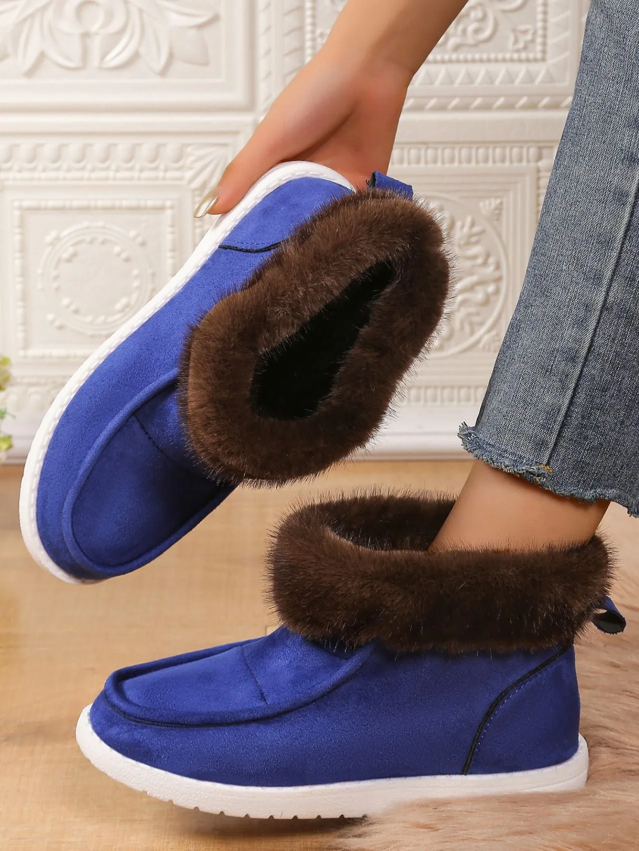 Faux Fur Suede Boots