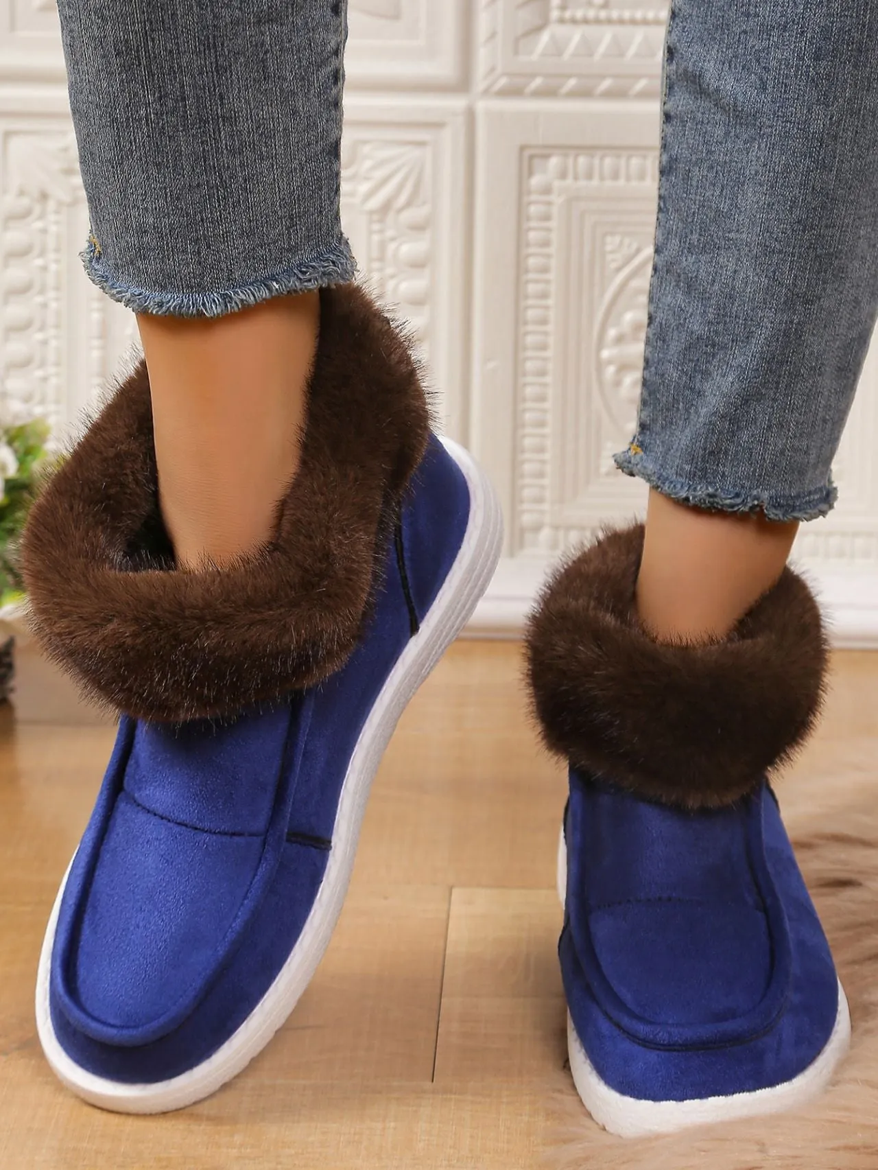 Faux Fur Suede Boots