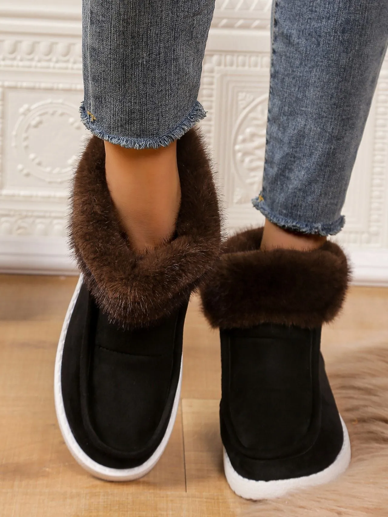 Faux Fur Suede Boots