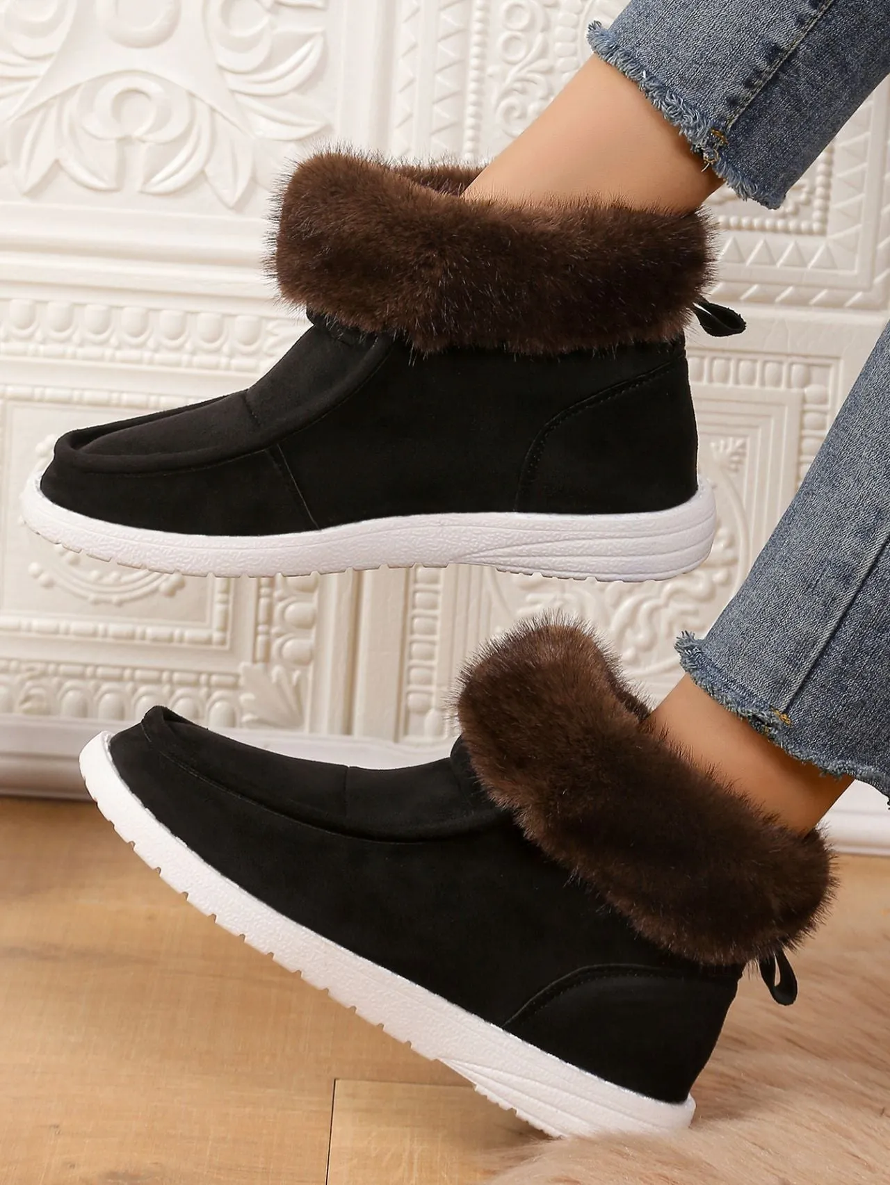 Faux Fur Suede Boots