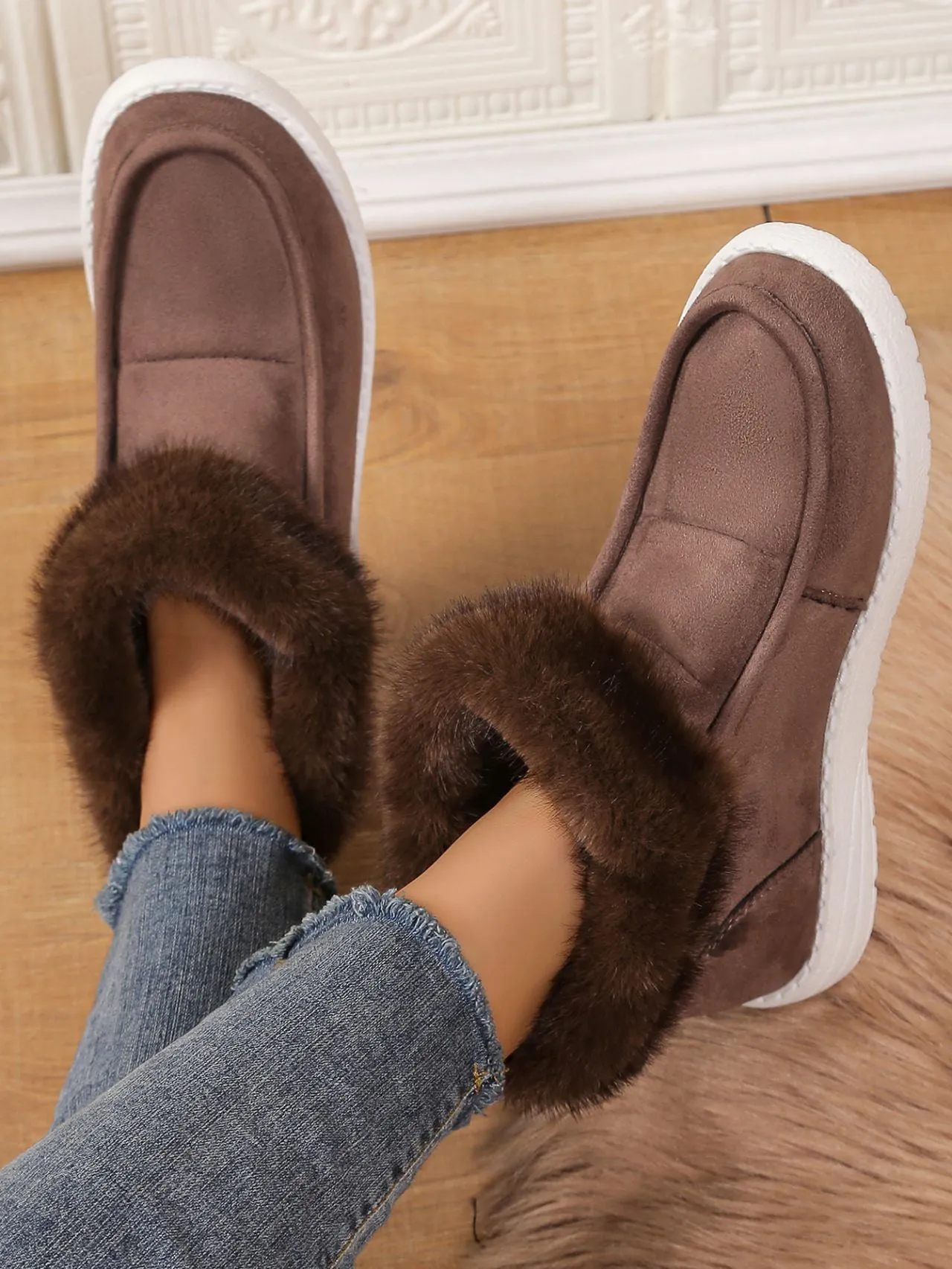 Faux Fur Suede Boots