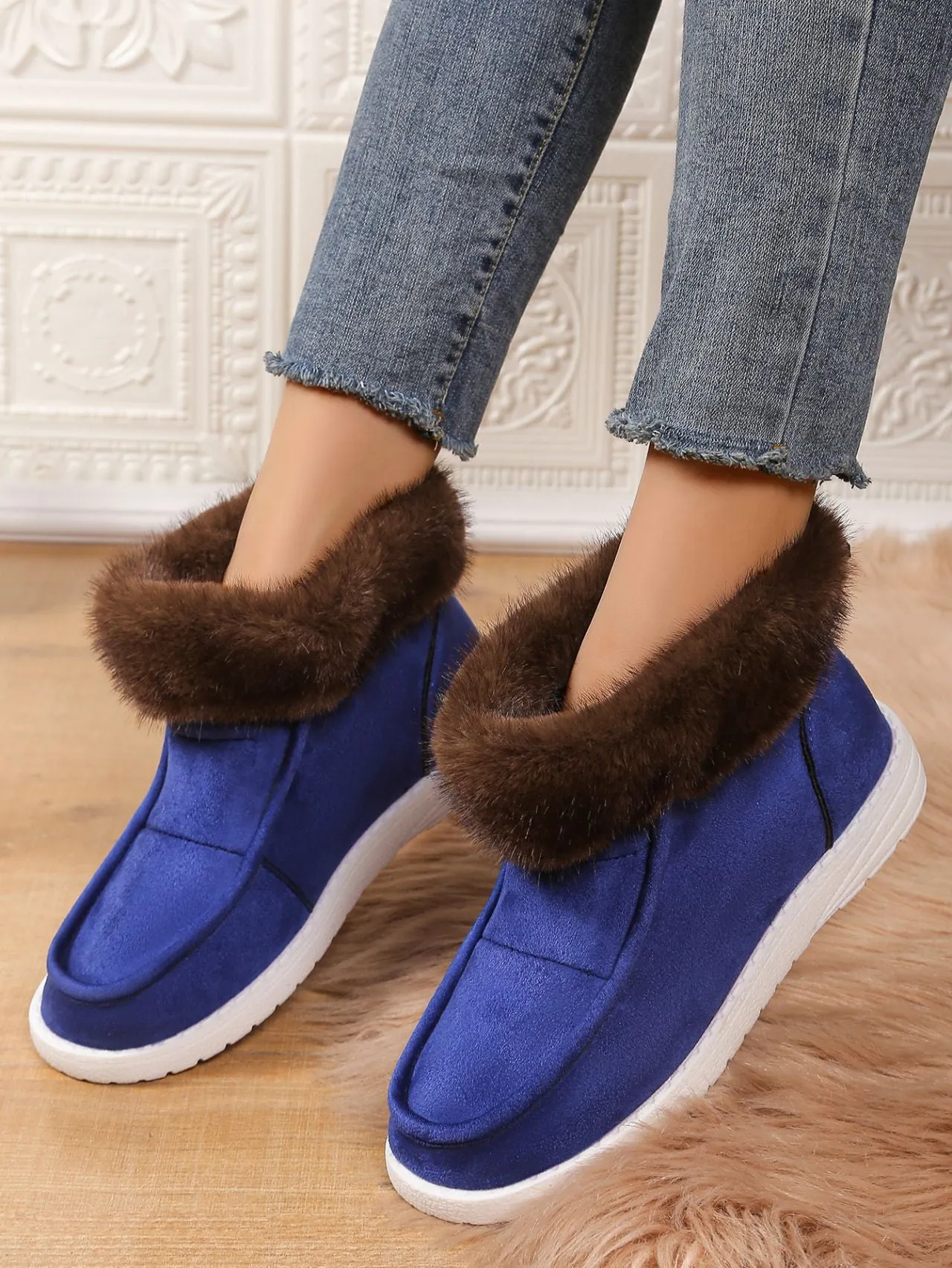 Faux Fur Suede Boots