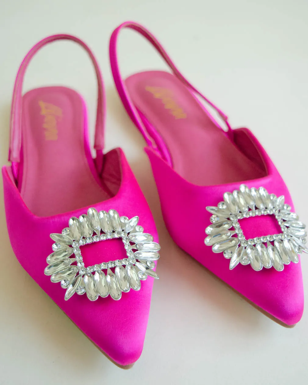 Flats satinadas con herraje