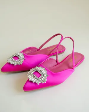 Flats satinadas con herraje