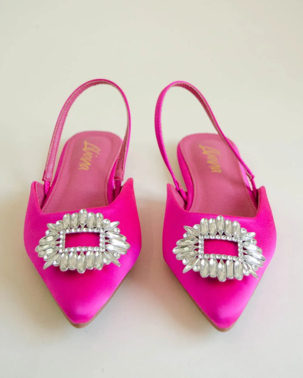 Flats satinadas con herraje