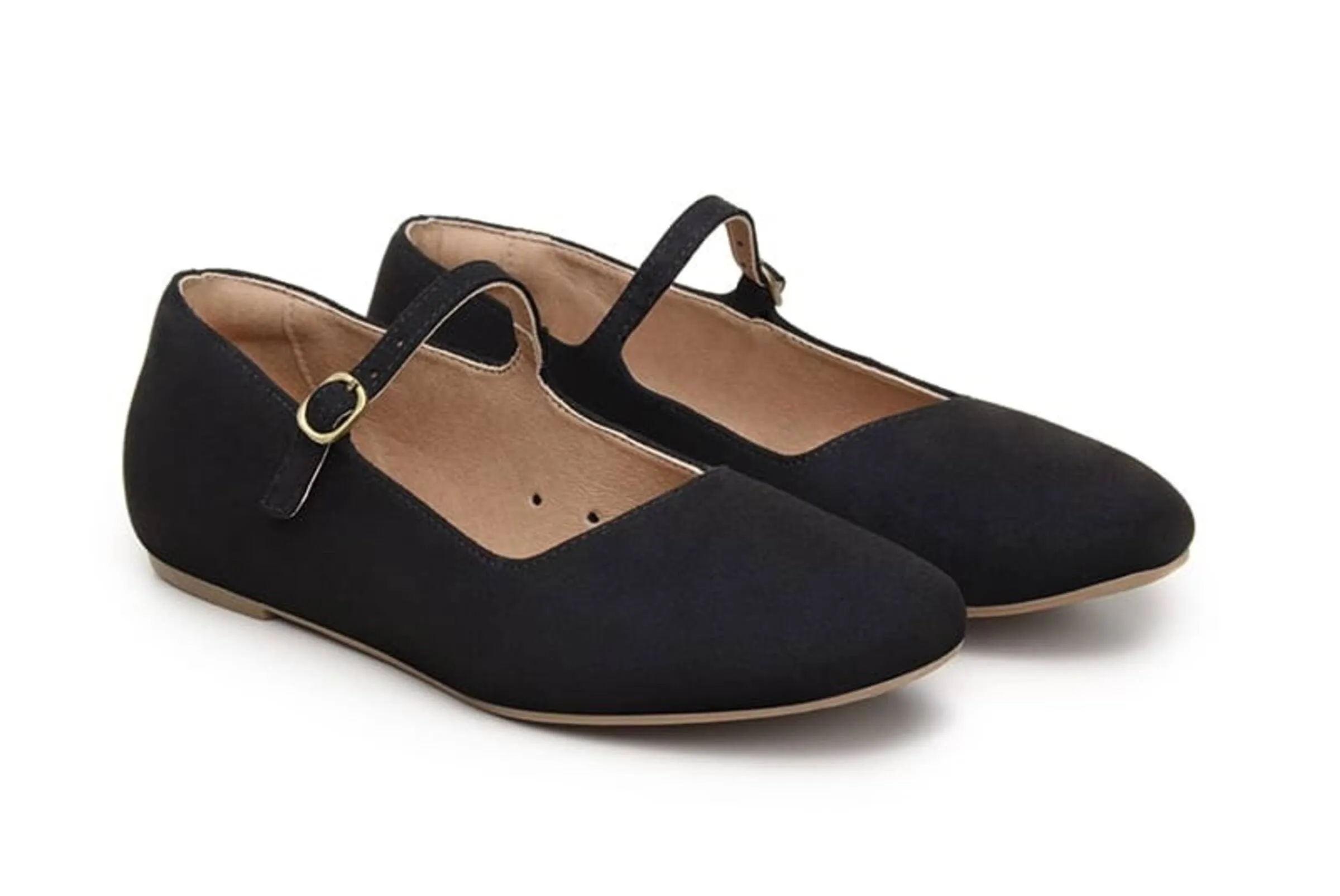 'Gabriella' Vegan-Suede Flats by Ahimsa - Black