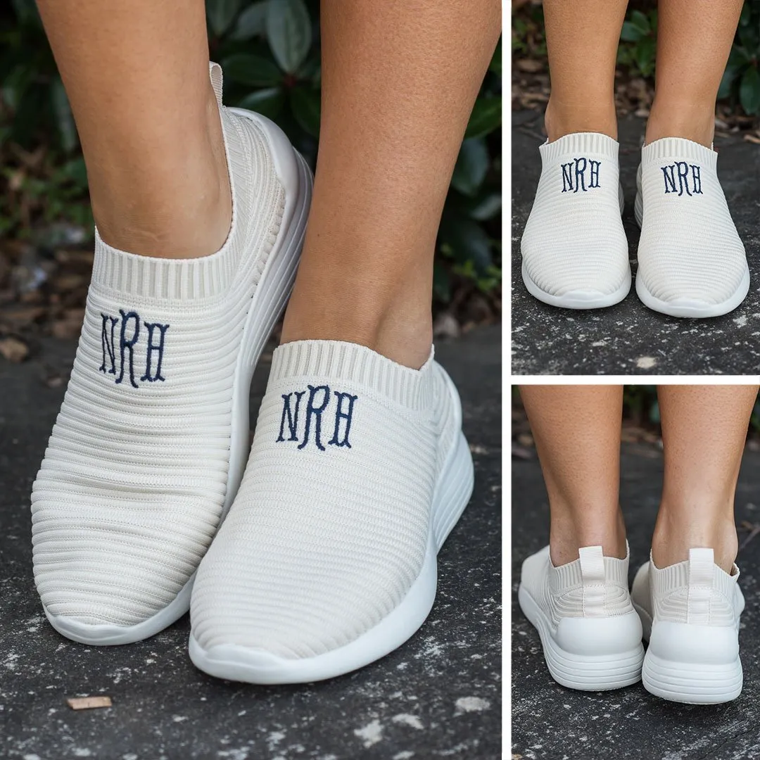 Give'em The Slip Cream White Slip On Sneakers